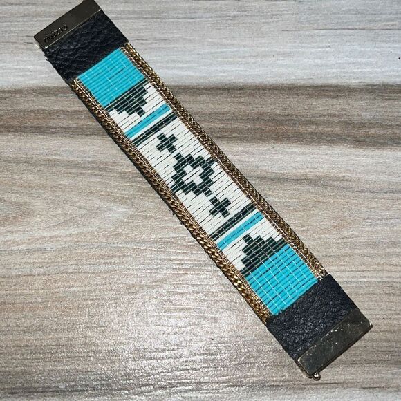 Kim & Zozi Beaded Navajo ￼Style Bracelet With Magnetic Closure - Picture 1 of 7